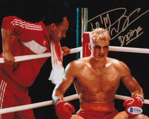 Dolph Lundgren Signed 10x8" Photograph & COA (Rocky IV)