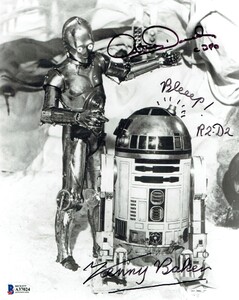 Anthony Daniels and Kenny Baker Signed 10x8" Photograph & COA