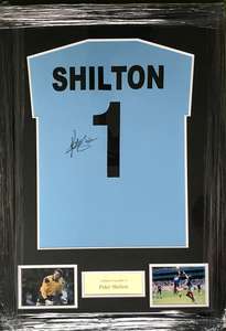 Peter Shilton Signed and Framed T-Shirt & COA