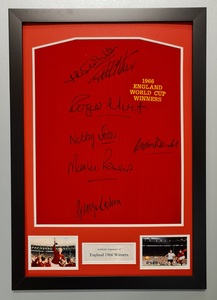England 1966 Multi Signed (7) and Framed Shirt & COA